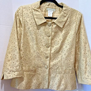Paule Vasseur France Jacket Blazer 40/ US size 8, gold colored,  coat